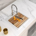 Logmey 21'' x 19'' Drop-In Quartz Composite Workstation Kitchen Bar Sink