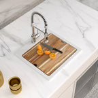 Logmey 21'' x 19'' Drop-In Quartz Composite Workstation Kitchen Bar Sink
