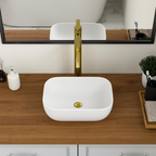 Logmey 18x14 Modern Rounded Rectangle Bathroom Vessel Sink