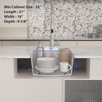 Logmey 21x18 Compact Undermount White Quartz Culinary Workstation Bar Prep Sink Combo