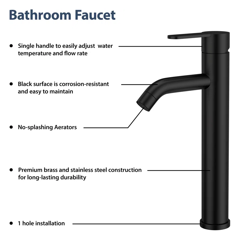 Logmey 16" Square Tempered Glass Bathroom Vessel Sink Set with Faucet