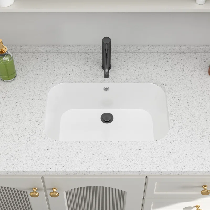 Logmey 22" Undermount Rectangular Bathroom Sink with Overflow