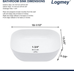 Logmey 18x14 Modern Rounded Rectangle Bathroom Vessel Sink
