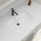 Logmey 22" Undermount Rectangular Bathroom Sink with Overflow