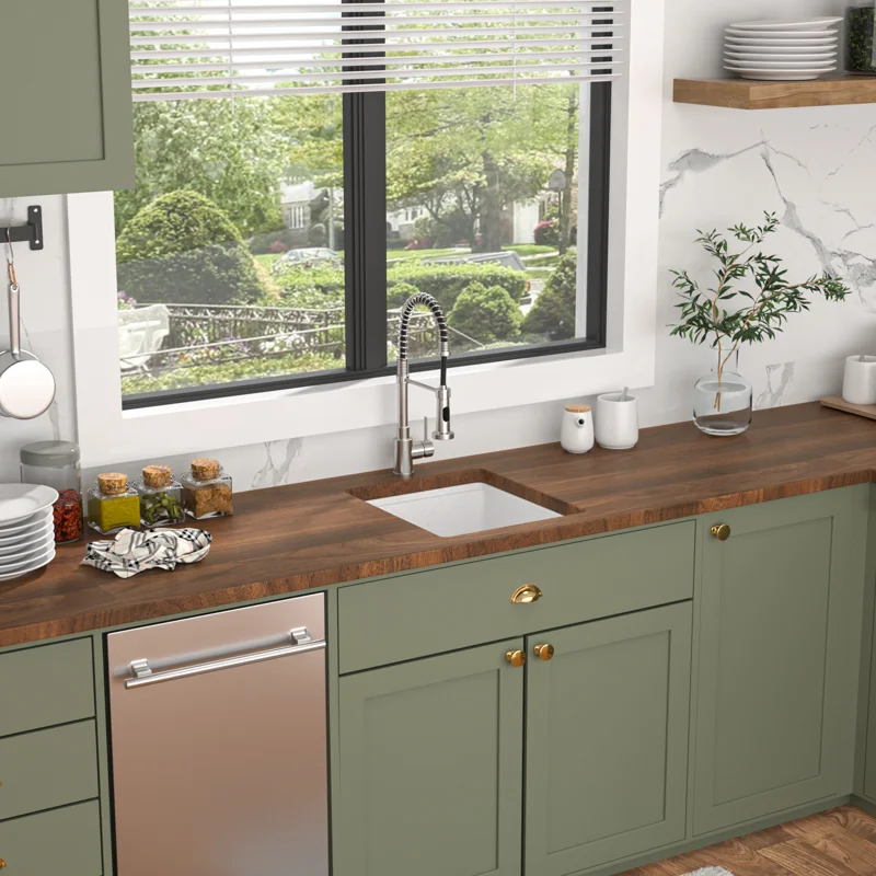 Logmey 17" Undermount Quartz Workstation Kitchen Sink - White