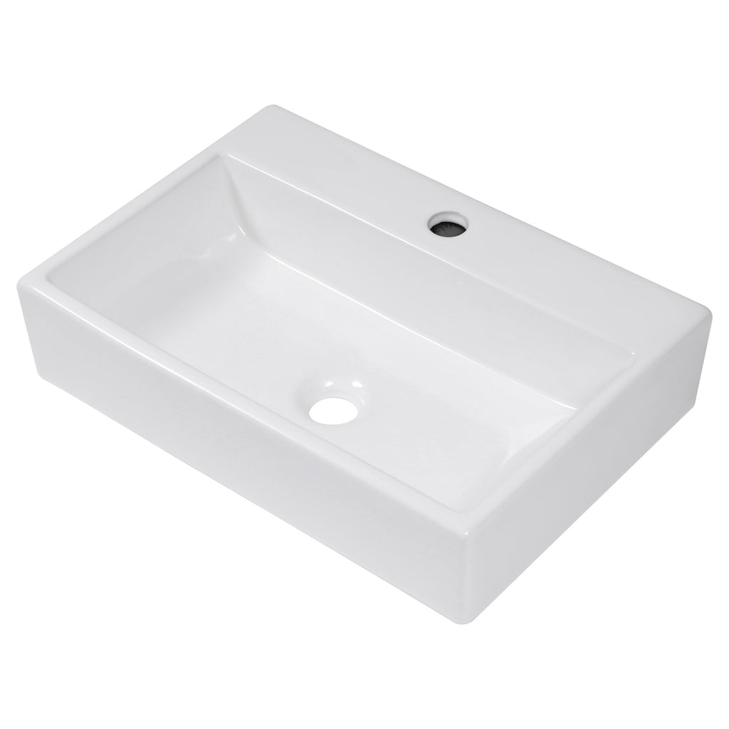 Logmey 20x14 Wall-Mounted Porcelain Bathroom Basin