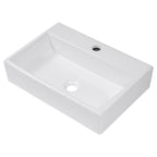 Logmey 20x14 Wall-Mounted Porcelain Bathroom Basin