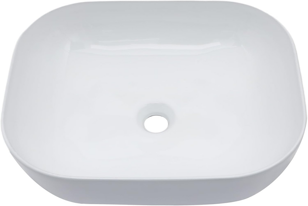 Logmey 18x14 Modern Rounded Rectangle Bathroom Vessel Sink