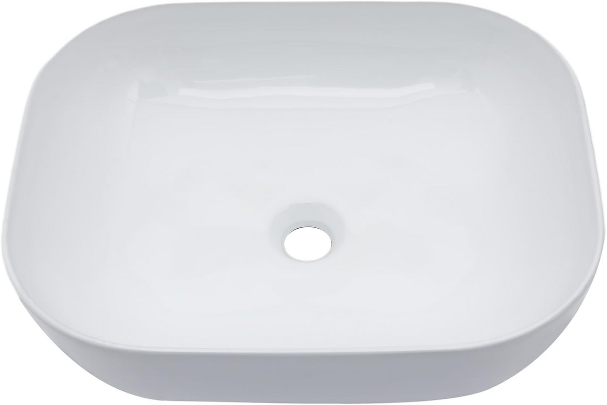 Logmey 18x14 Modern Rounded Rectangle Bathroom Vessel Sink