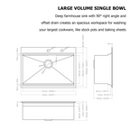 Logmey 30'' x 22''Drop-In Workstation Kitchen Sink - 16 Gauge SUS304 Stainless Steel Single Bowl Topmount Basin with Accessories