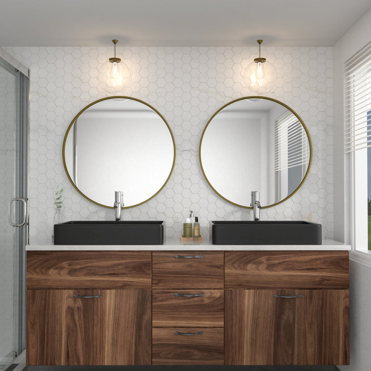 Logmey 24'' x 16'' Matte Black Rectangular Vessel Sink
