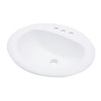 20.3'' White Oval Drop In Bathroom Sink Ceramic Topmount Vanity Sink