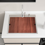 25'' L x 22'' W x 12'' H Drop-In Laundry Utility Workstation Sink Large  Deep Single Bowl Stainless Steel Topmount Kitchen Sink Capacity Yard Sink with Faucet.