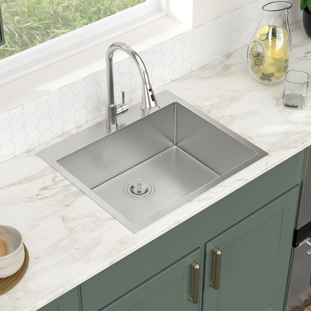 25'' Topmount 16 Gauge Single Bowl Stainless Steel