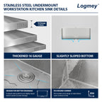 25'' Topmount 16 Gauge Single Bowl Stainless Steel Drop-In Kitchen Sink with Accessories