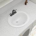 20.3'' White Oval Drop In Bathroom Sink Ceramic Topmount Vanity Sink
