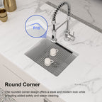 Logmey 21x18 Compact Undermount White Quartz Culinary Workstation Bar Prep Sink Combo