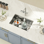 Logmey 26x18 Seamless Undermount Single Bowl Kitchen Sink