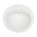 Logmey 21.8 Inch Modern White Oval Topmount Bathroom Sink