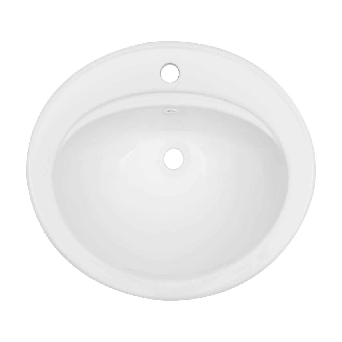 Logmey 21.8 Inch Modern White Oval Topmount Bathroom Sink