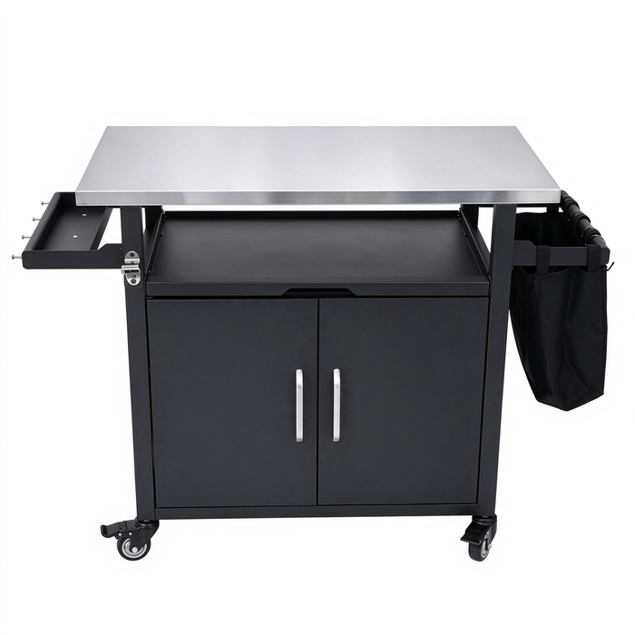 Logmey 38" Outdoor Rolling Grill Cart with T304 Stainless Steel Top