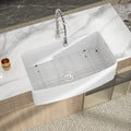 Logmey 33''  x 19''  Single Basin Farmhouse Apron Kitchen Sink White Ceramic