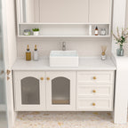 Logmey 15'' x 15'' Square Ceramic Bathroom Vessel Sink