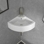 Logmey 18x13 Compact Triangular Floating Wall Mount Bathroom Sink