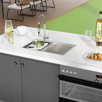 Logmey 30x20 Heavy Duty 16G T304 Stainless Steel Drop-In Double Bowl Sink Combo