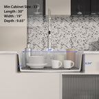 Logmey 30'' x 19 ''Undermount White Quartz Composite Workstation Kitchen Sink