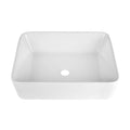 Logmey 19 In Bathroom Vessel Sink Rectangular - 19x15 Inch Rectangle Modern Sink White Porcelain Ceramic Bathroom Sinks Above Counter Lavatory Vanity Sink Art Basin