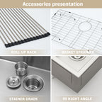 Logmey 32 Inch 16 Gauge Stainless Steel Undermount Kitchen Sink