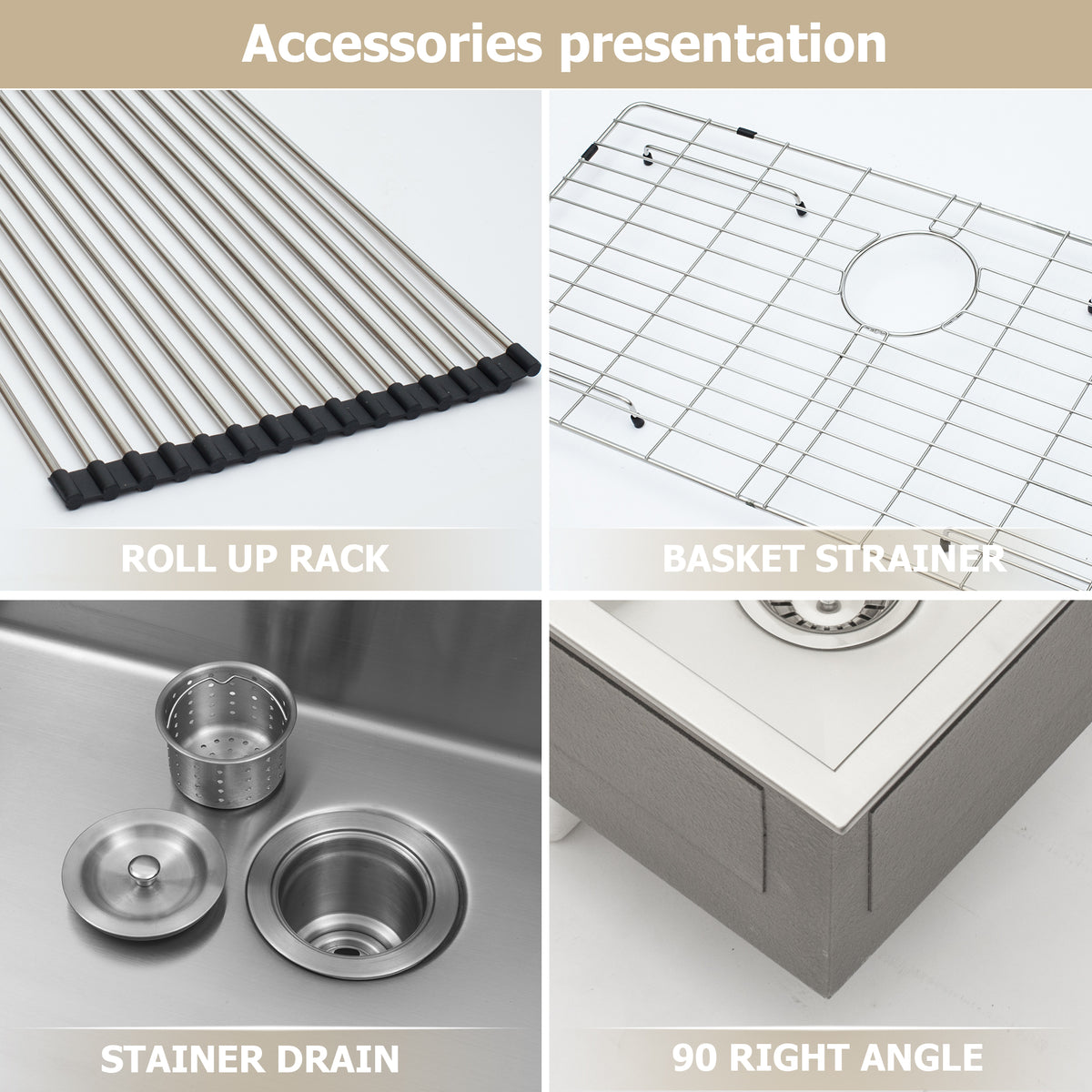 Logmey 32 Inch 16 Gauge Stainless Steel Undermount Kitchen Sink