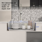 Logmey 33 Inch White Granite Composite Kitchen Sink Workstation