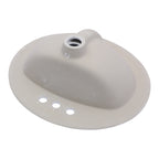 20.3'' White Oval Drop In Bathroom Sink Ceramic Topmount Vanity Sink