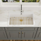 Logmey 33''x 22'' Drop-In Fireclay Kitchen Sink