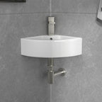 Logmey 18x13 Compact Triangular Floating Wall Mount Bathroom Sink