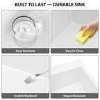 Logmey 31 Inch White Fireclay Drop-In Kitchen Sink