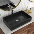 Logmey 24'' x 16'' Matte Black Rectangular Vessel Sink