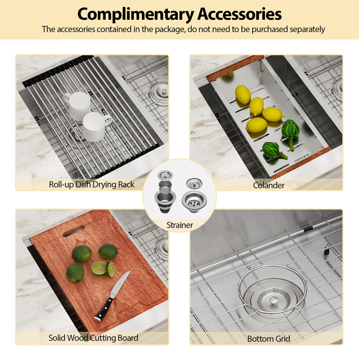 Logmey 30 Inch Low-Divide Workstation Undermount Kitchen Sink 50/50 Double Sink