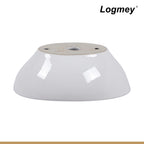 Logmey 16''x13'' Bathroom Sink - Above Counter Rectangular Vessel Single Bowl - White Porcelain Ceramic