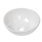 Round Vessel Sink - Logmey 13 x13 Inch Round Shape Vessel Sink Modern Above Counter White Porcelain Ceramic Bathroom Lavatory Vanity Vessel Sink Art Basin