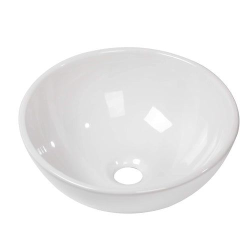 Round Vessel Sink - Logmey 13 x13 Inch Round Shape Vessel Sink Modern Above Counter White Porcelain Ceramic Bathroom Lavatory Vanity Vessel Sink Art Basin