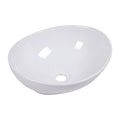 Logmey 16x13 inch Modern Above Counter White Porcelain Ceramic Bathroom Vessel Sink