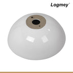 Logmey 13''x13'' Bathroom Sink - Round Above Counter Vessel Single Bowl - White Porcelain Ceramic