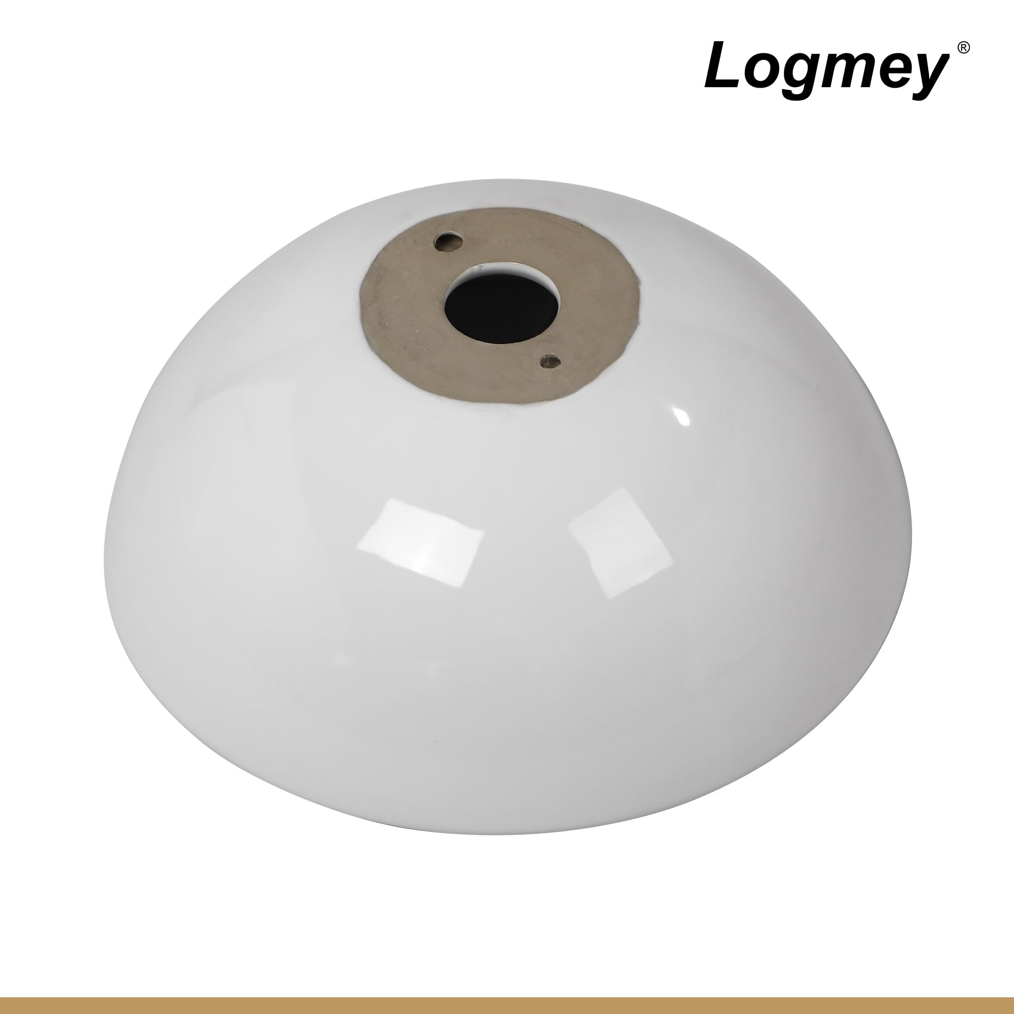 Logmey 13''x13'' Bathroom Sink - Round Above Counter Vessel Single Bowl - White Porcelain Ceramic