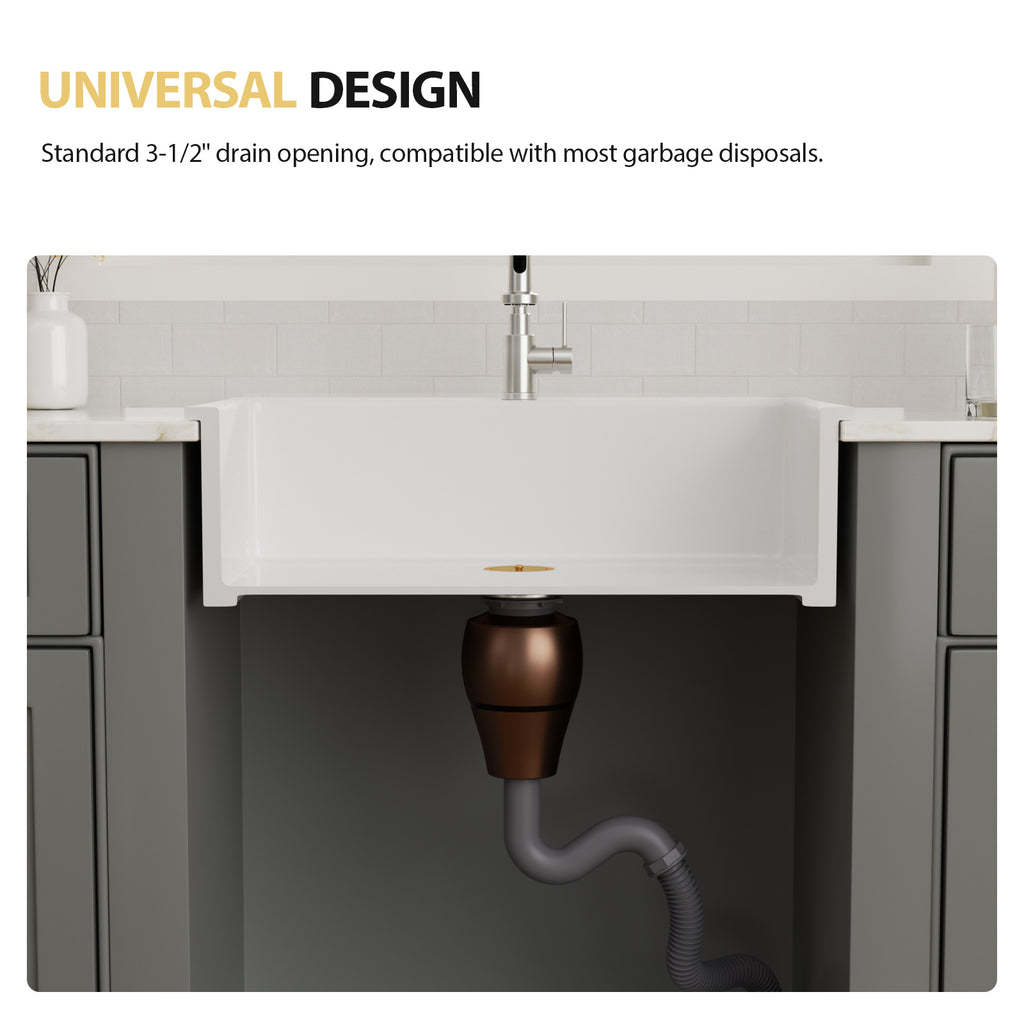 Logmey 33''x 22'' Drop-In Fireclay Kitchen Sink