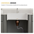 Logmey 33''x 22'' Drop-In Fireclay Kitchen Sink