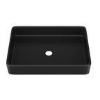 Logmey 24'' x 16'' Matte Black Rectangular Vessel Sink