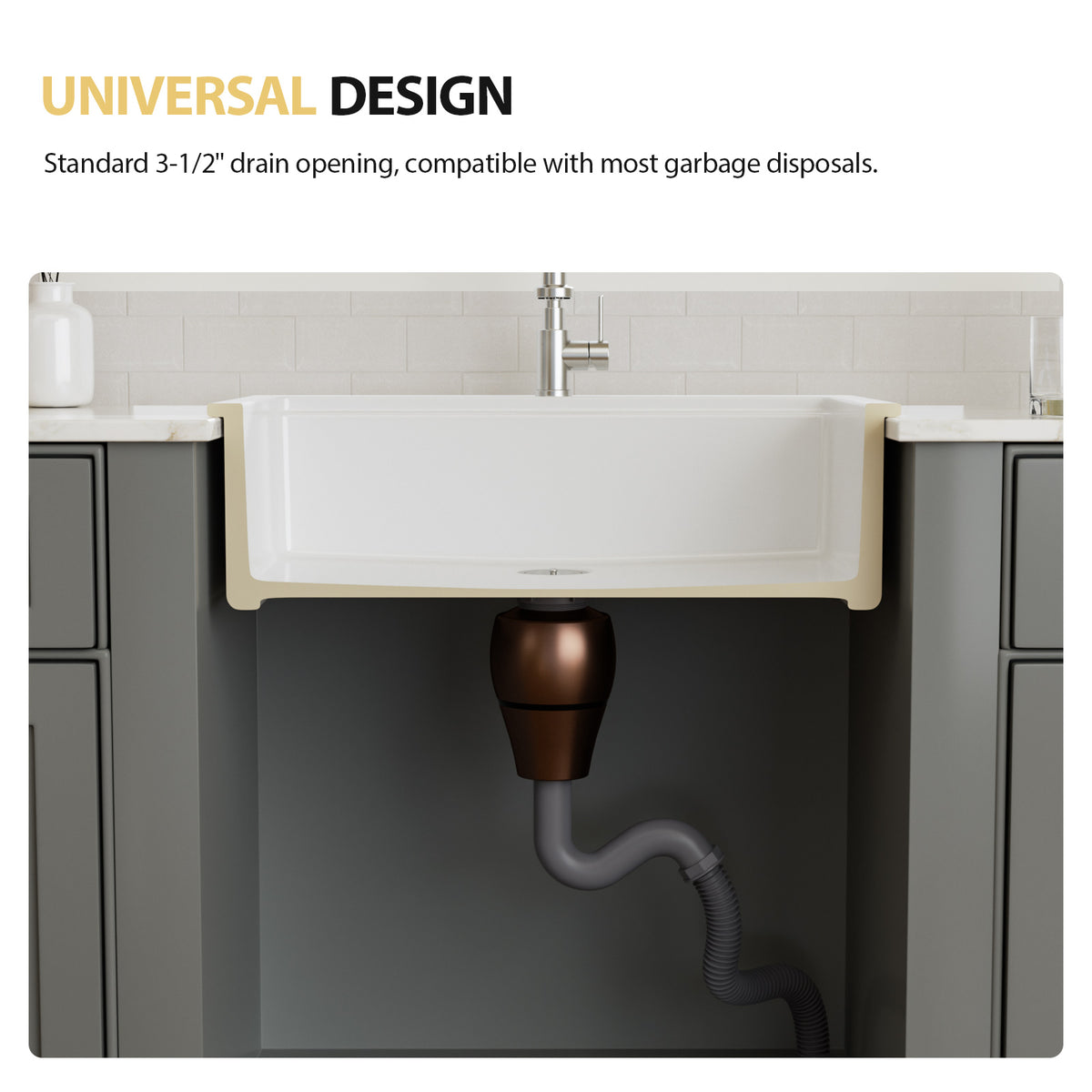 Logmey 33x22 Heavy Duty Glossy White Ceramic Drop-In Culinary Workstation Sink Combo
